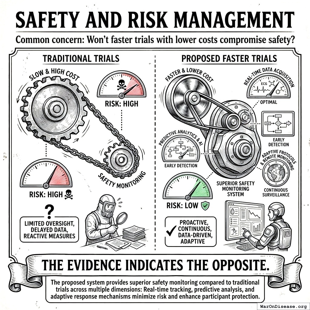 Traditional safety monitoring versus actually paying attention. One watches 2,000 people for a few months. The other watches everyone forever.